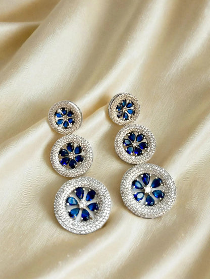 MINTY NAVY ZIRCONIA DANGLERS