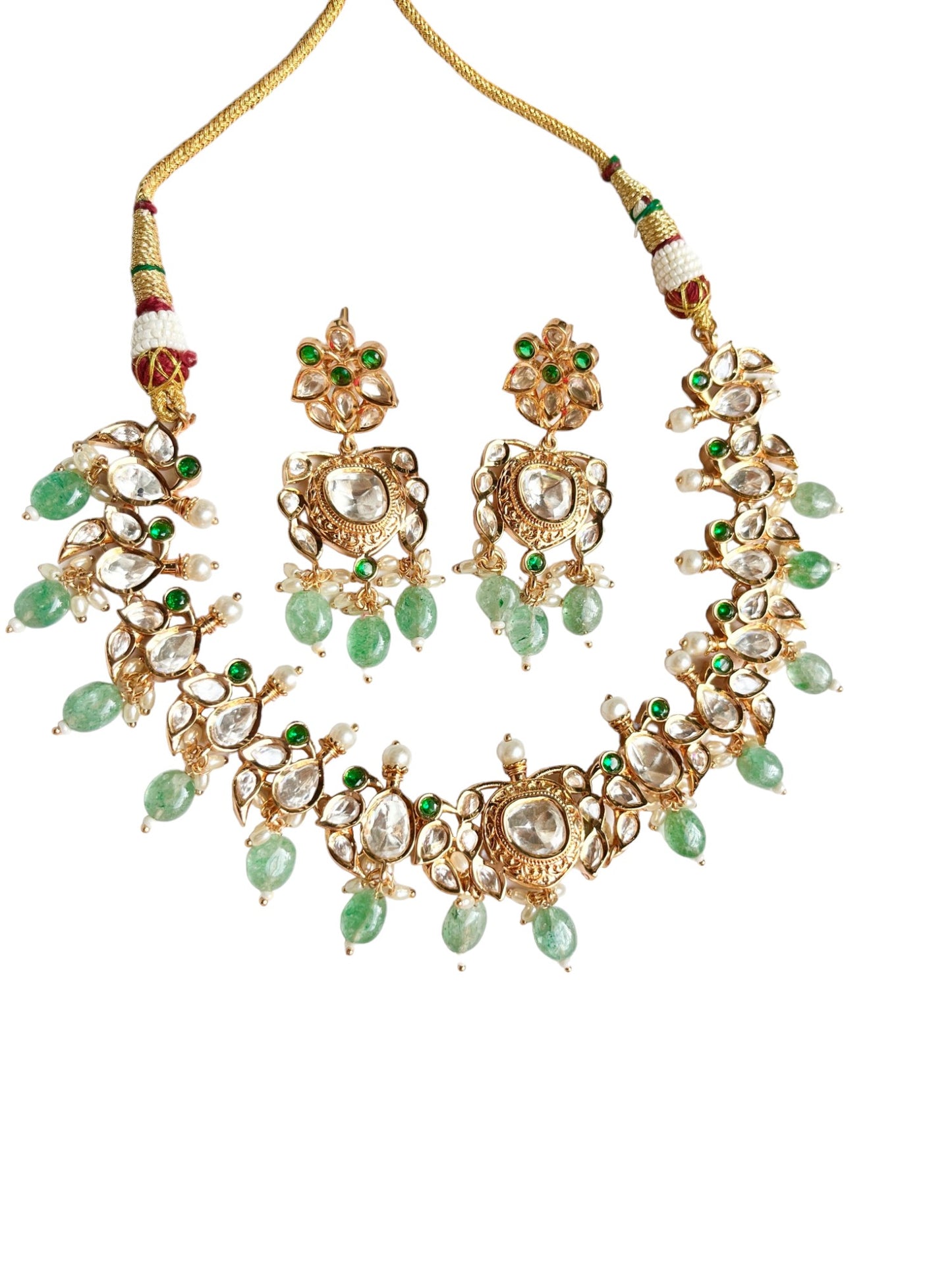 VAANYA MINT KUNDAN JEWELLERY SET