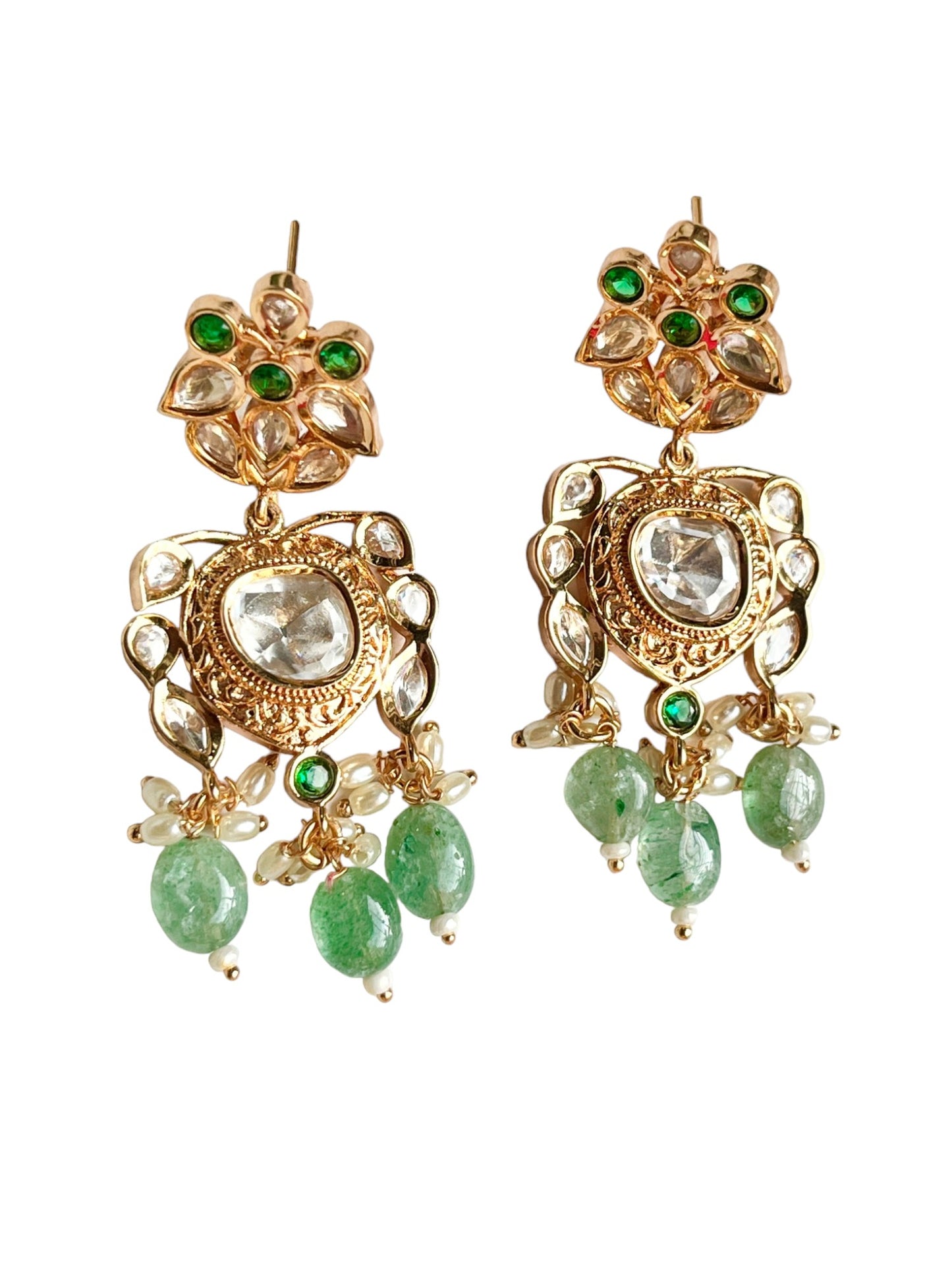 VAANYA MINT KUNDAN JEWELLERY SET