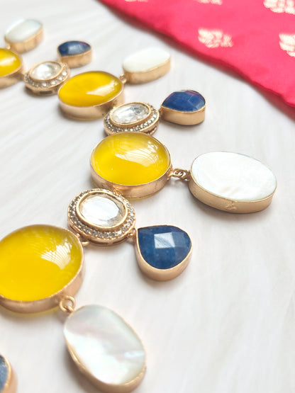 SOBHANA YELLOW STONE NECKLACE SET