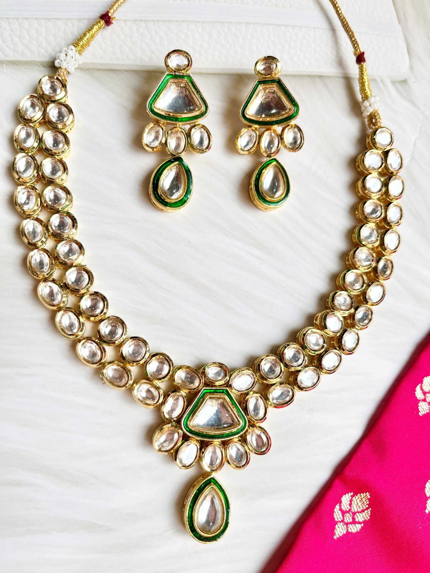 ENA GOLD KUNDAN JEWELLERY SET