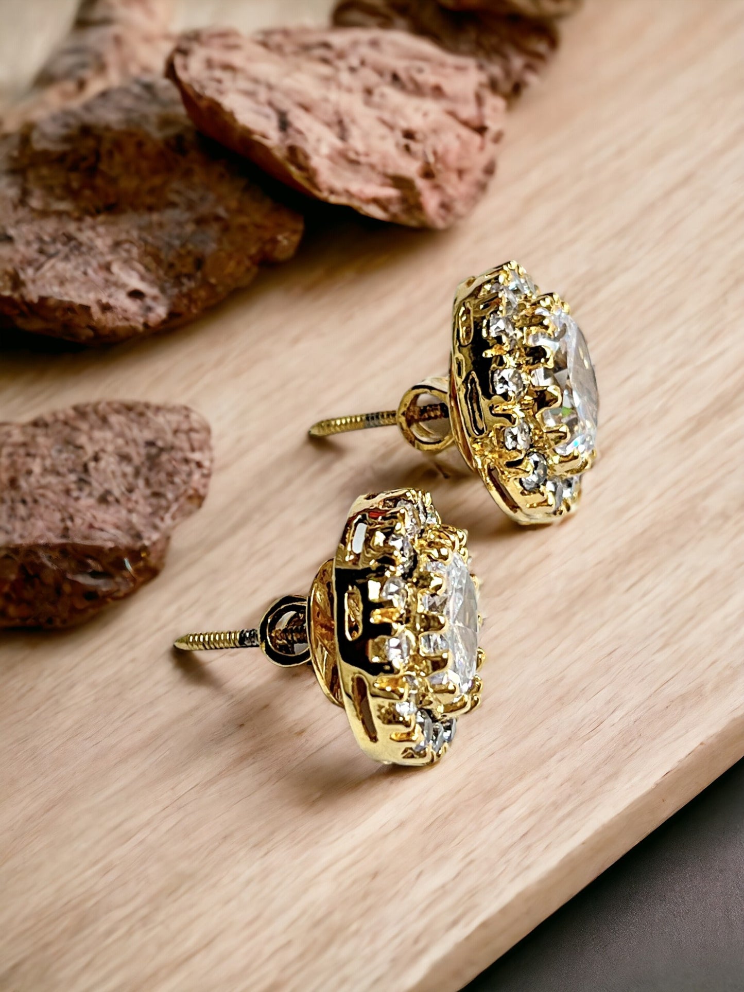 FIZA GOLD ZIRCONIA STUDS