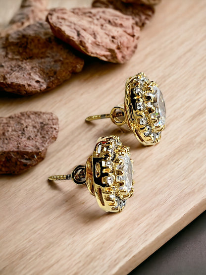 FIZA GOLD ZIRCONIA STUDS
