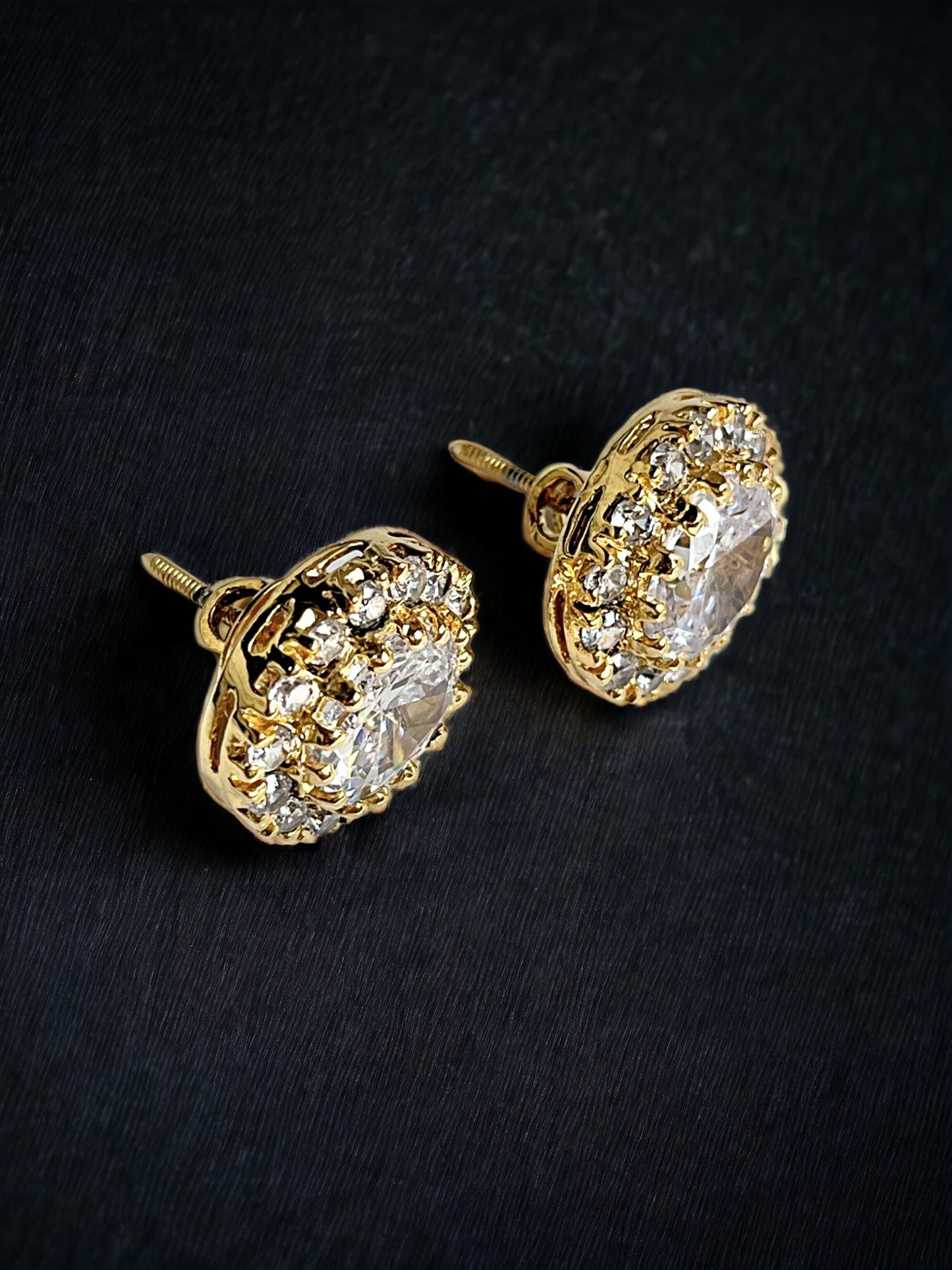 FIZA GOLD ZIRCONIA STUDS
