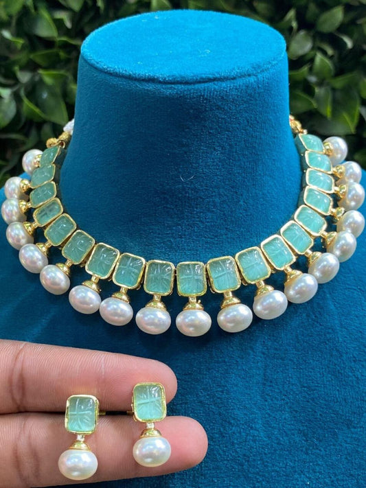 TANVI BLUE MOISSANITE JEWELLERY SET