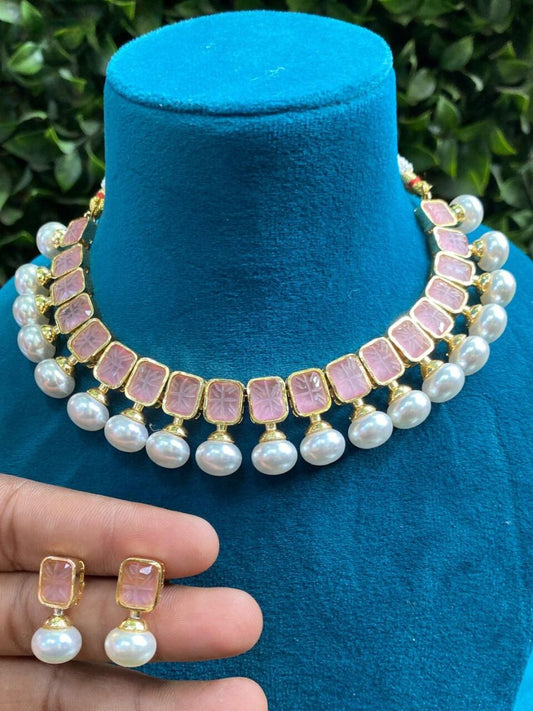 TANVI PINK MOISSANITE JEWELLERY SET