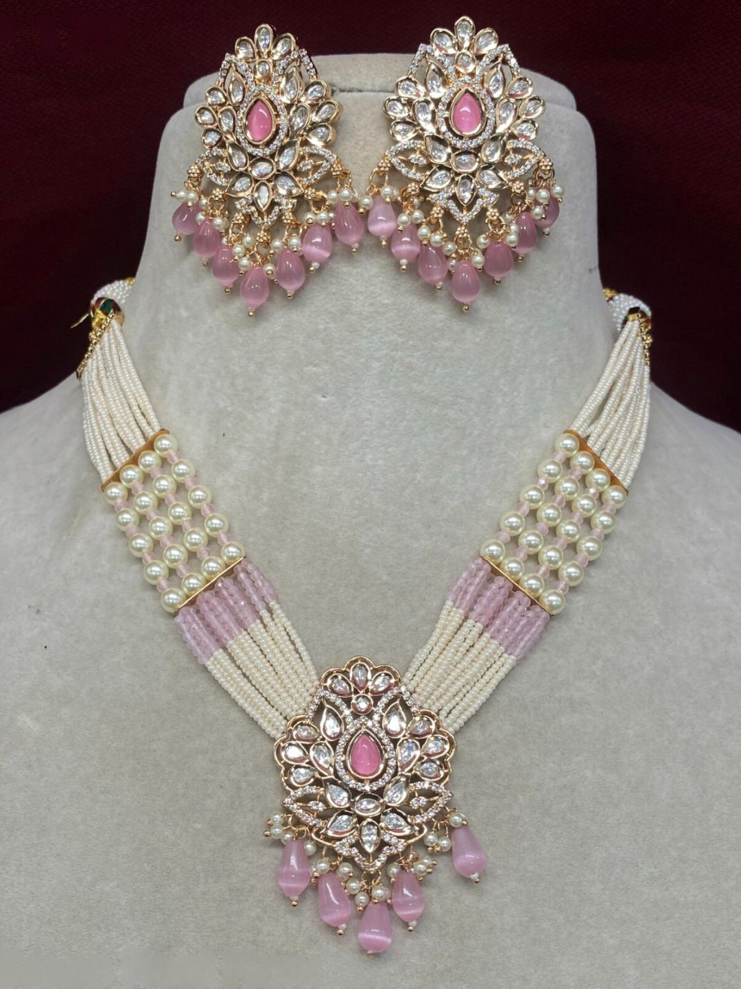 SNEHA PINK JEWELLERY SET