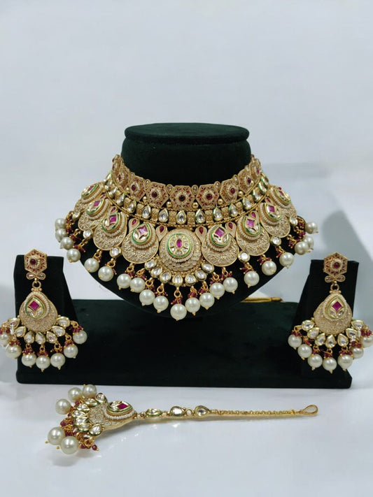 PALACE COLLECTION POLKI RAJWADI JEWELLERY SET