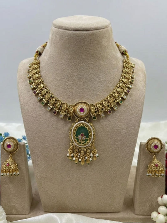 VAISHNAVI RAJWADI NECKLACE SET