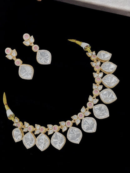 SHREYA PINK KUNDAN JEWELLERY SET