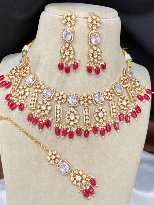 SHAKTI RUBY KUNDAN JEWELLERY SET