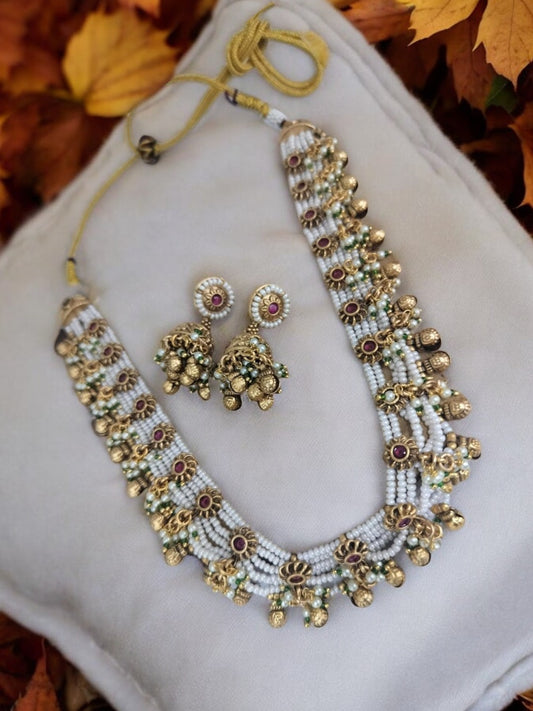 MEENAKARI RAJWADI JEWELLERY SET