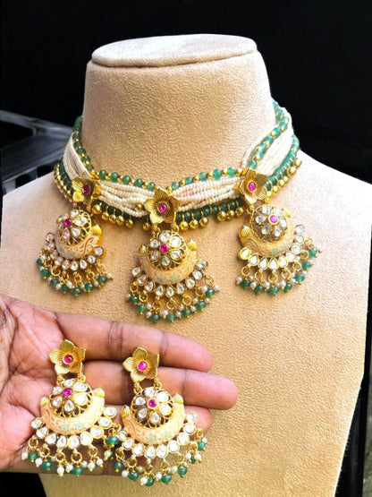ROSHNI RAJWADI JEWELLERY SET