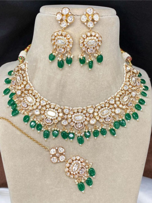 HIMANI EMERALD KUNDAN JEWELLERY SET