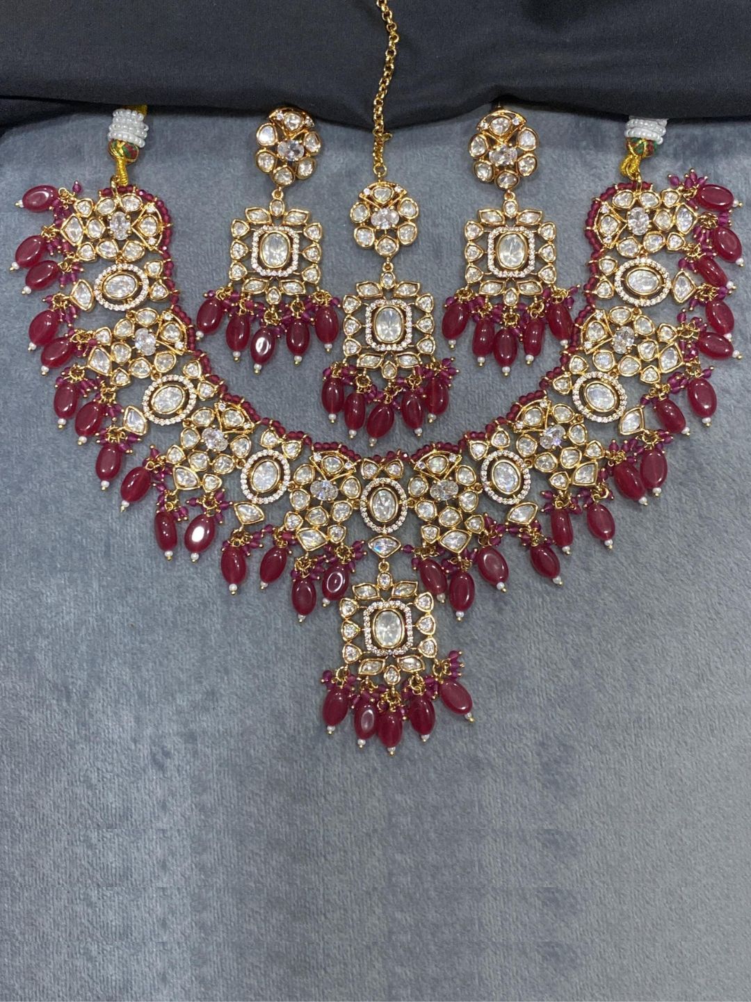 TULSI RUBY KUNDAN JEWELLERY SET