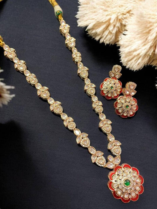 NEERJA RUBY KUNDAN JEWELLERY SET