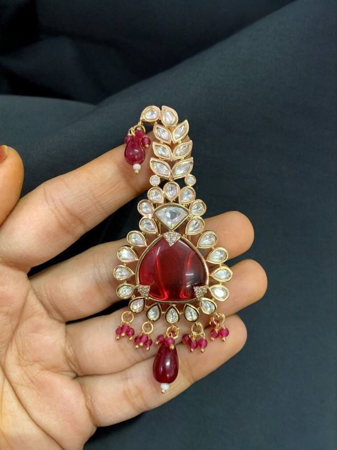 RUBY BLOOM MOISSANITE KUNDAN KILANGI