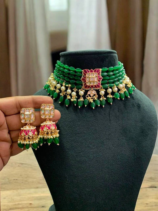 SONAKSHI EMERALD JEWELLERY SET