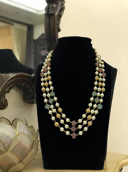 ROYAL BLOSSOM PEARL DESIGNER MALA NECKLACE