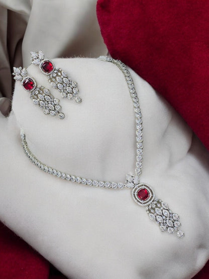 RUBABH RUBY ZIRCONIA JEWELLERY SET