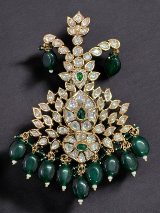EMERALD SHINE MOISSANITE KUNDAN KILANGI
