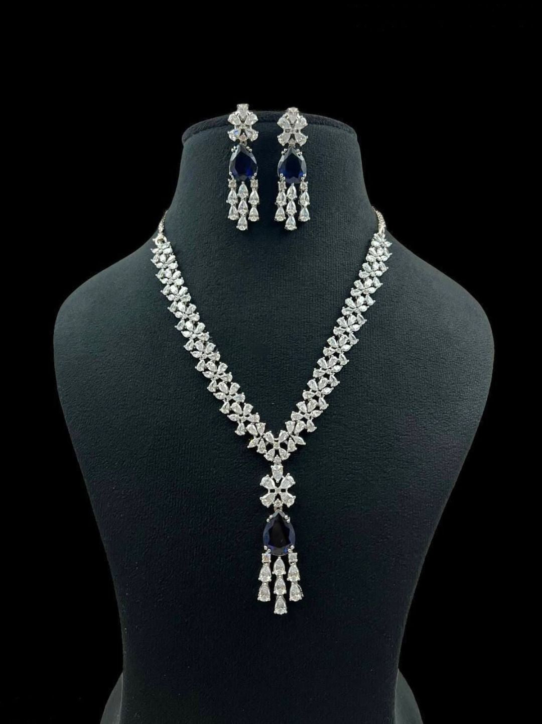 MAYA NAVY ZIRCONIA JEWELLERY SET