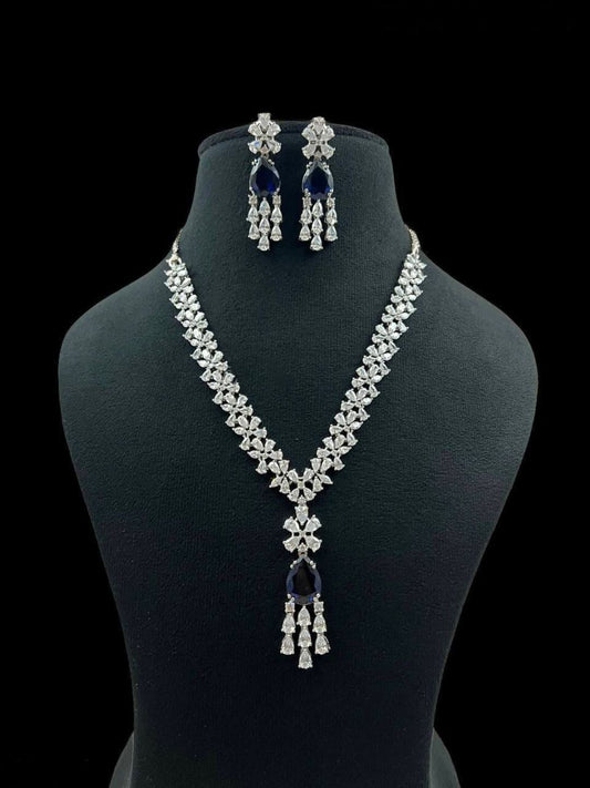 MAYA NAVY ZIRCONIA JEWELLERY SET