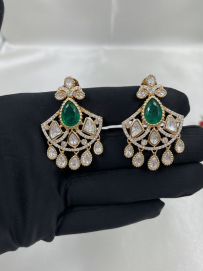 ELVIRA MOISSANITE EMERALD NECKLACE SET