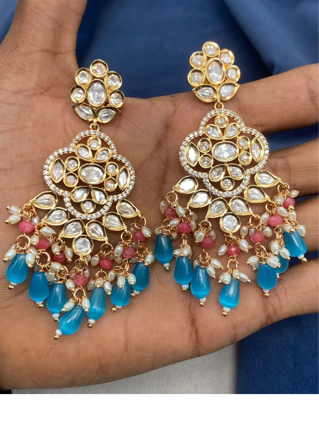 ROYAL KUNDAN CHANDBALI EARRINGS