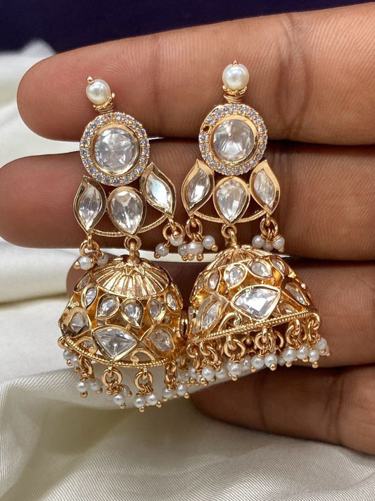 GOLD KUNDAN JHUMKI