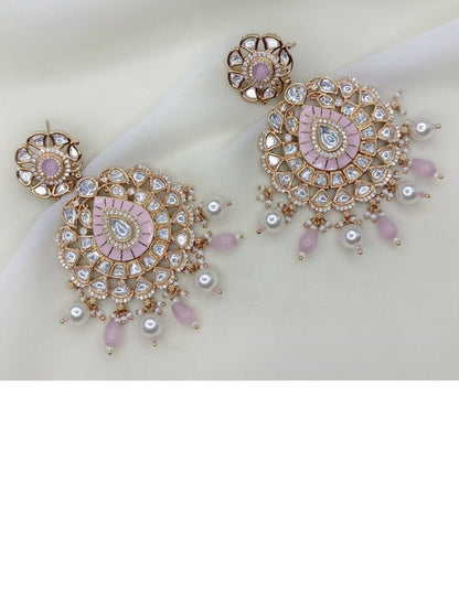 TRISHNA IVORY KUNDAN DANGLE EARRINGS