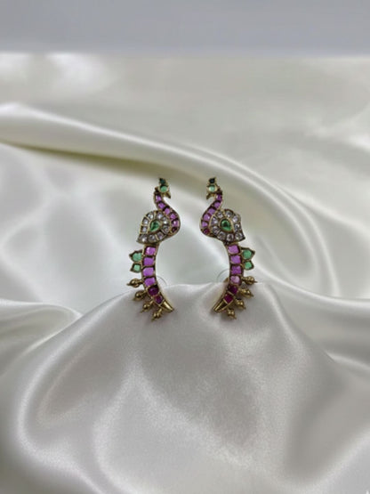 ZAREEN VICTORIAN PEACOCK STUD EARRINGS