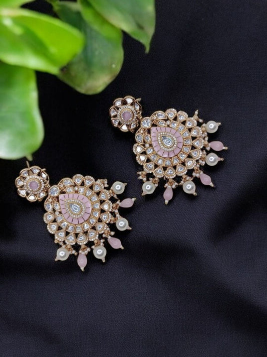 TRISHNA IVORY KUNDAN DANGLE EARRINGS