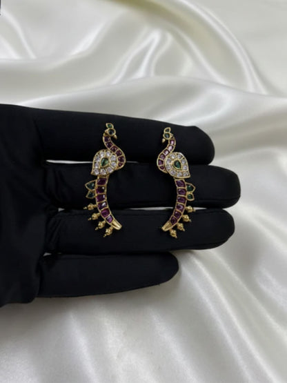 ZAREEN VICTORIAN PEACOCK STUD EARRINGS