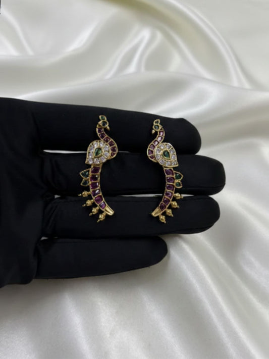 ZAREEN VICTORIAN PEACOCK STUD EARRINGS