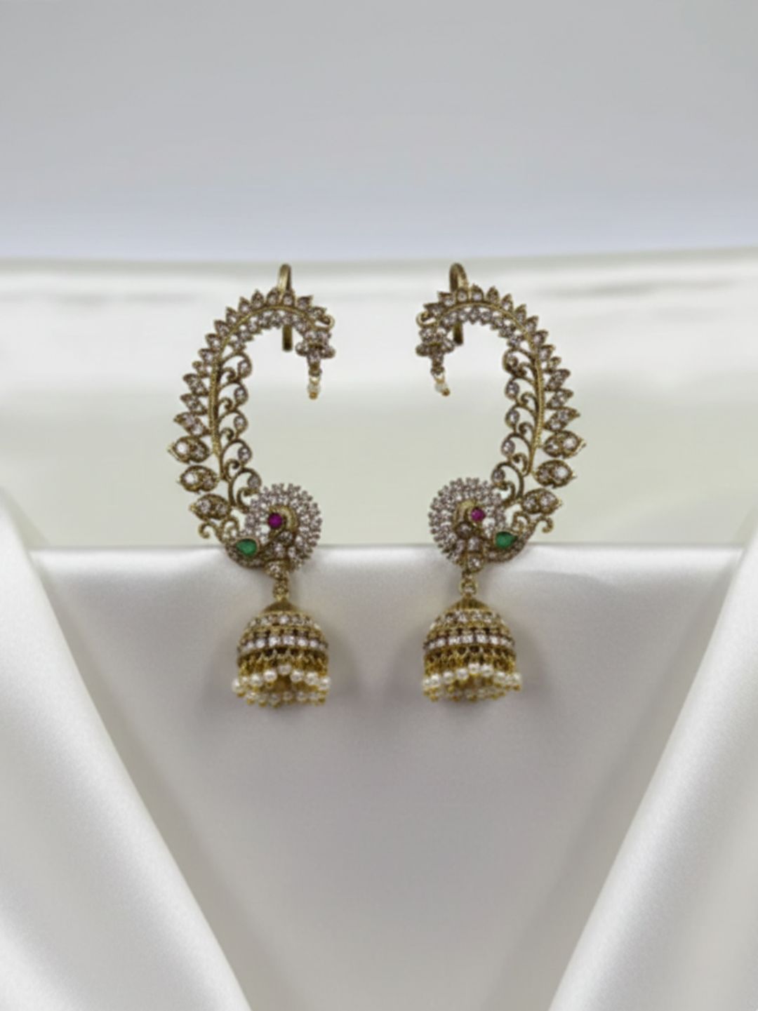 FIRDAUS VICTORIAN PEACOCK JHUMKA EARCUFF