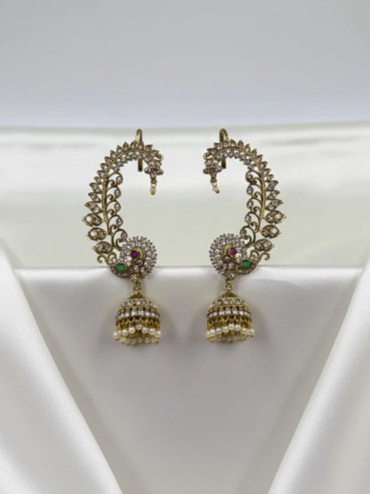 FIRDAUS VICTORIAN PEACOCK JHUMKA EARCUFF
