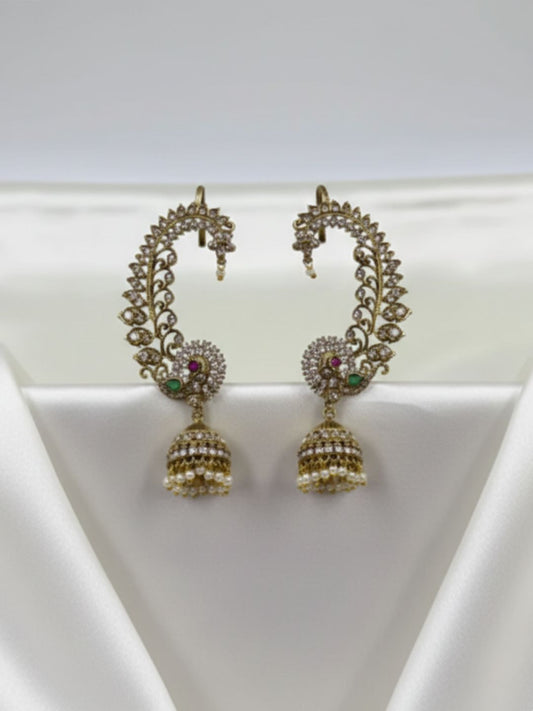 FIRDAUS VICTORIAN PEACOCK JHUMKA EARCUFF