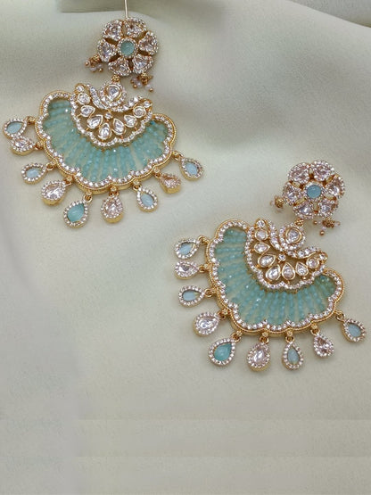 TRIYA MINT KUNDAN CHANDBALI