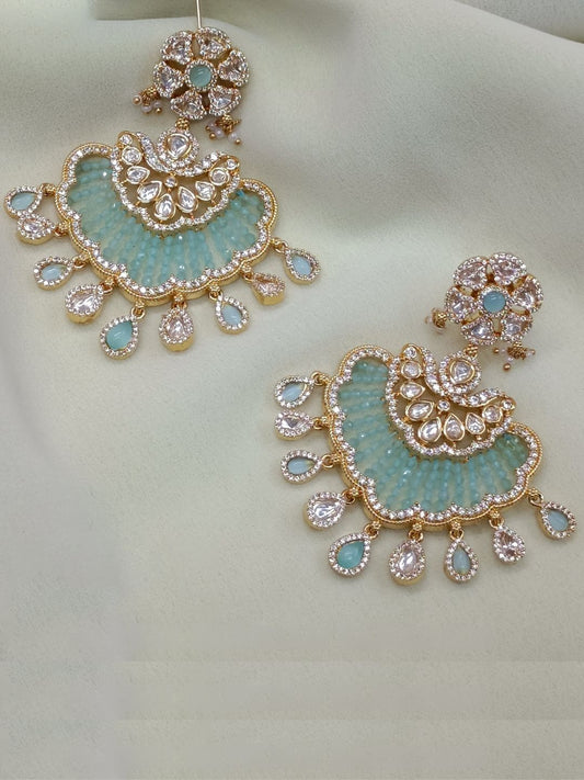 TRIYA MINT KUNDAN CHANDBALI