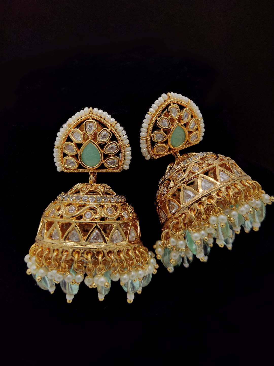 TANVI MINT KUNDAN JHUMKAS