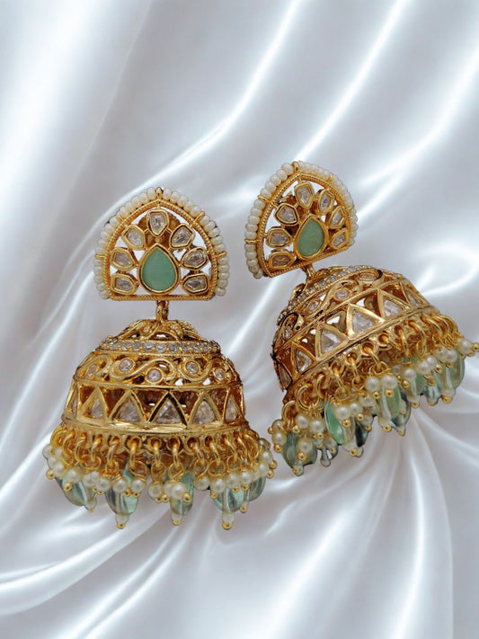 TANVI MINT KUNDAN JHUMKAS