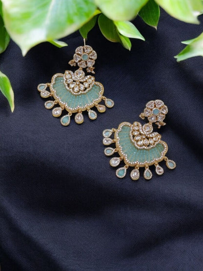 TRIYA MINT KUNDAN CHANDBALI