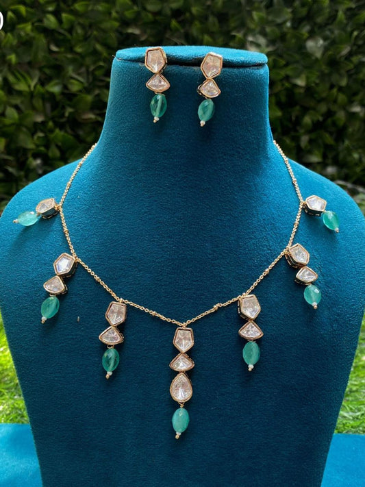 MINT DROP MOISSANITE PENDANT SET