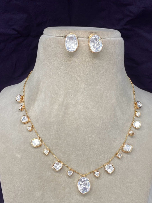 ELEGANT MOISSANITE MULTI-SHAPE  PENDANT SET