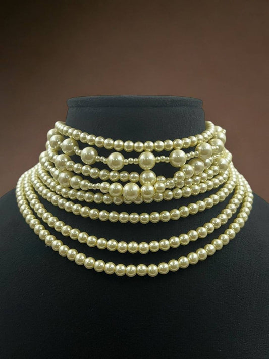 PEARL LAYERED CHOKER NECKLACE