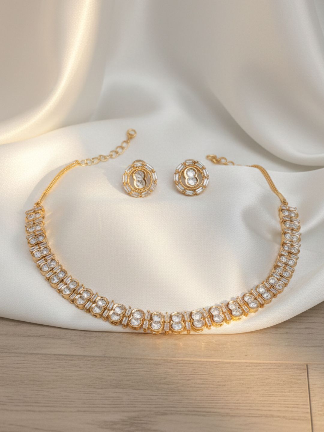 AVNI PURE BRASS KUNDAN NECKLACE SET