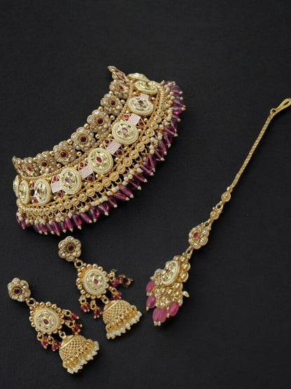 ROYAL RAJASTHANI POLKI KUNDAN JEWELLERY SET