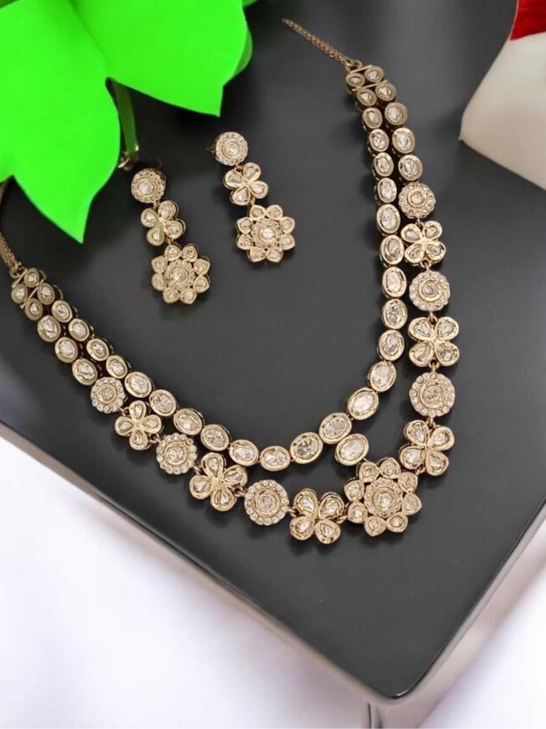 SHAHI MEHR MOISSANITE POLKI JEWELLERY SET