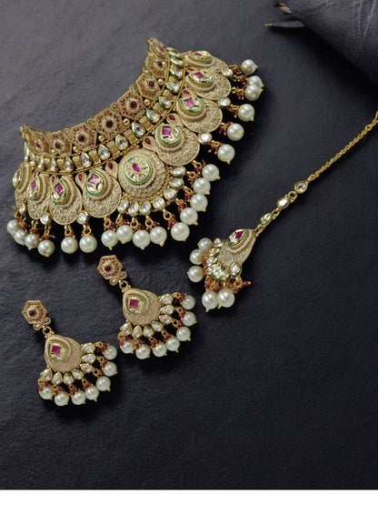 PALACE COLLECTION POLKI RAJWADI JEWELLERY SET